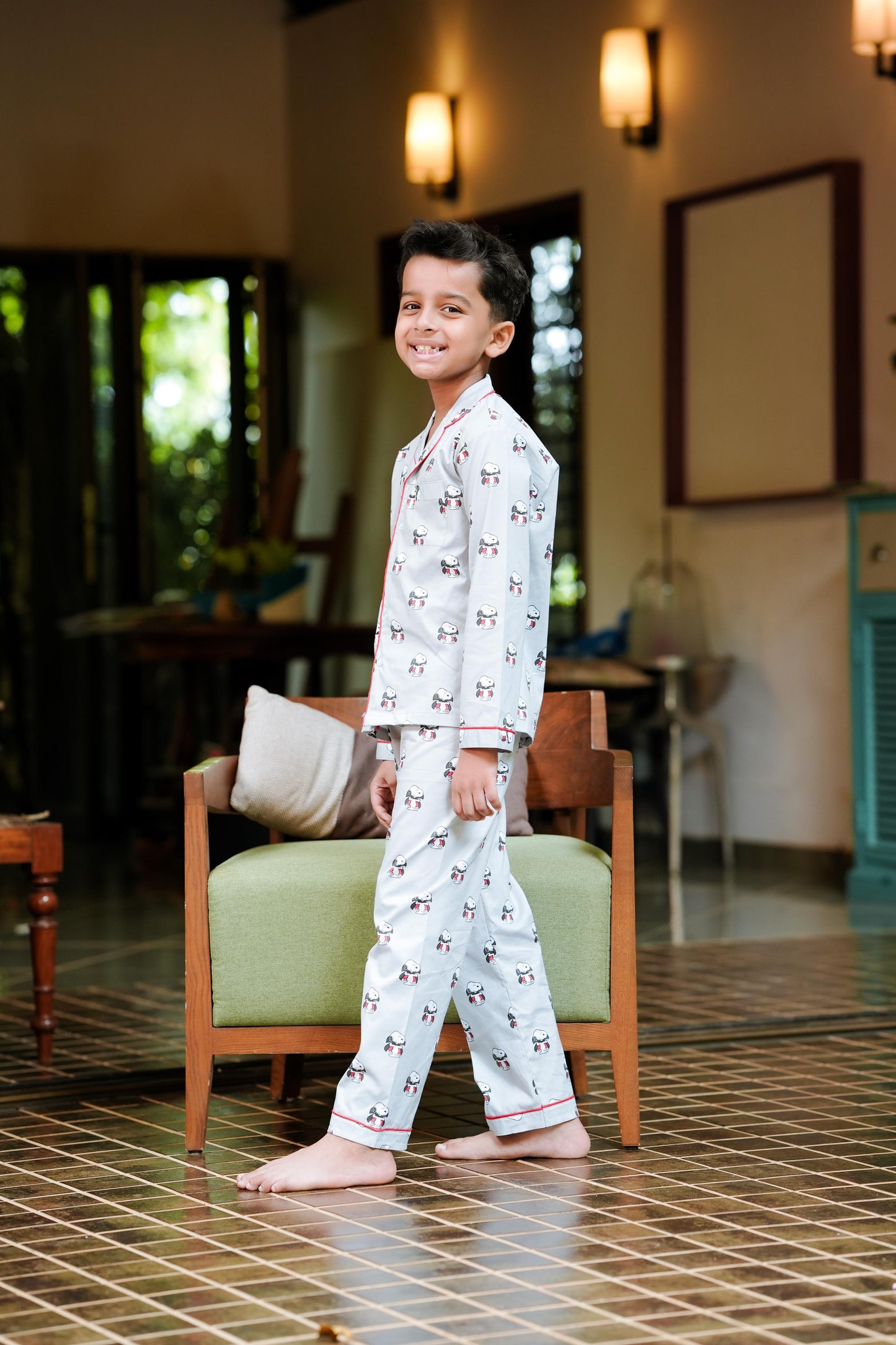 Playful Panda Party Long Pajama Set