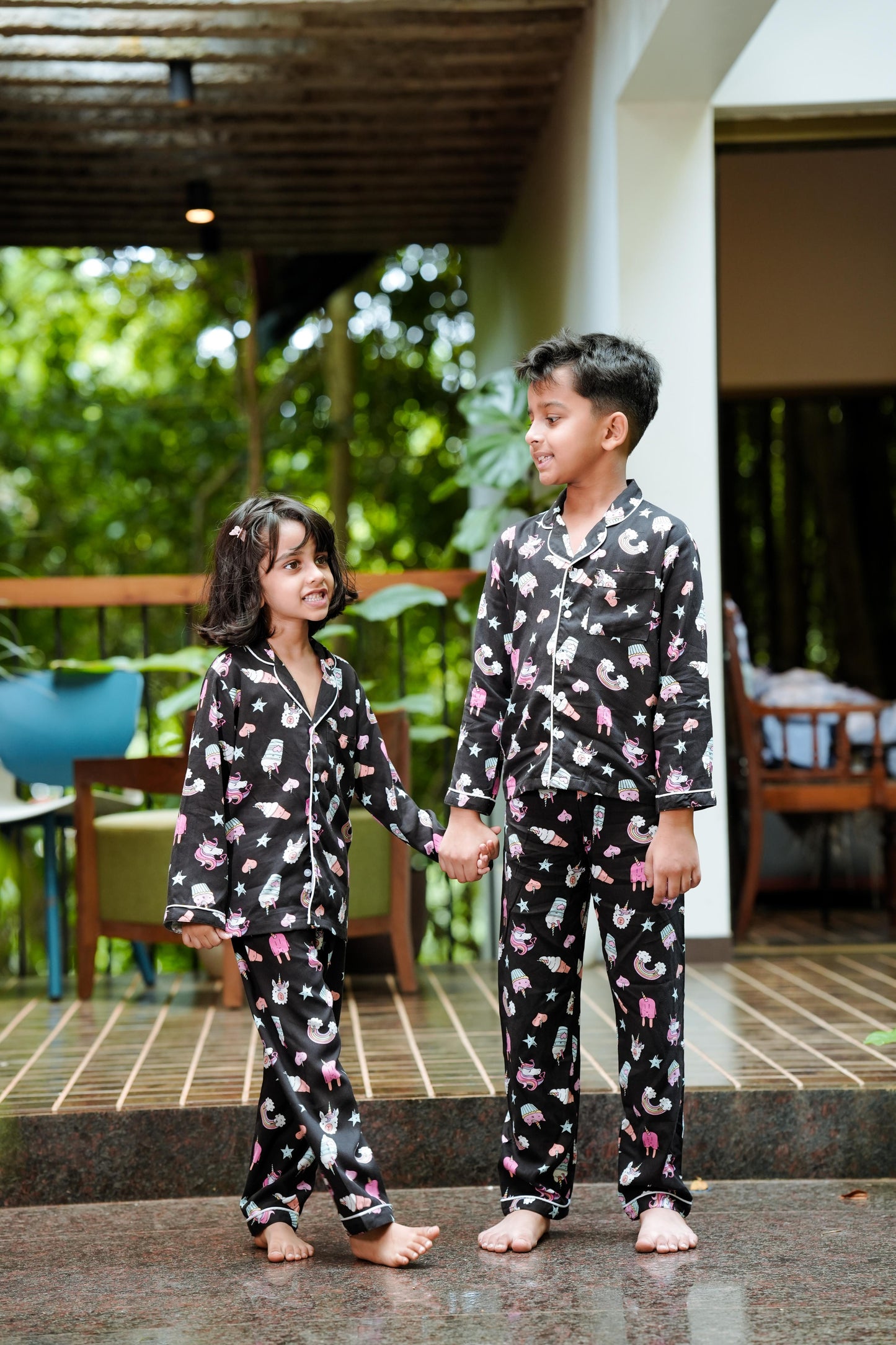 Magical Unicorn Dreams Black Pajama Set