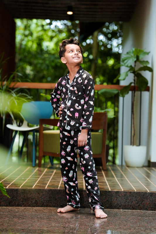Magical Unicorn Dreams Black Pajama Set