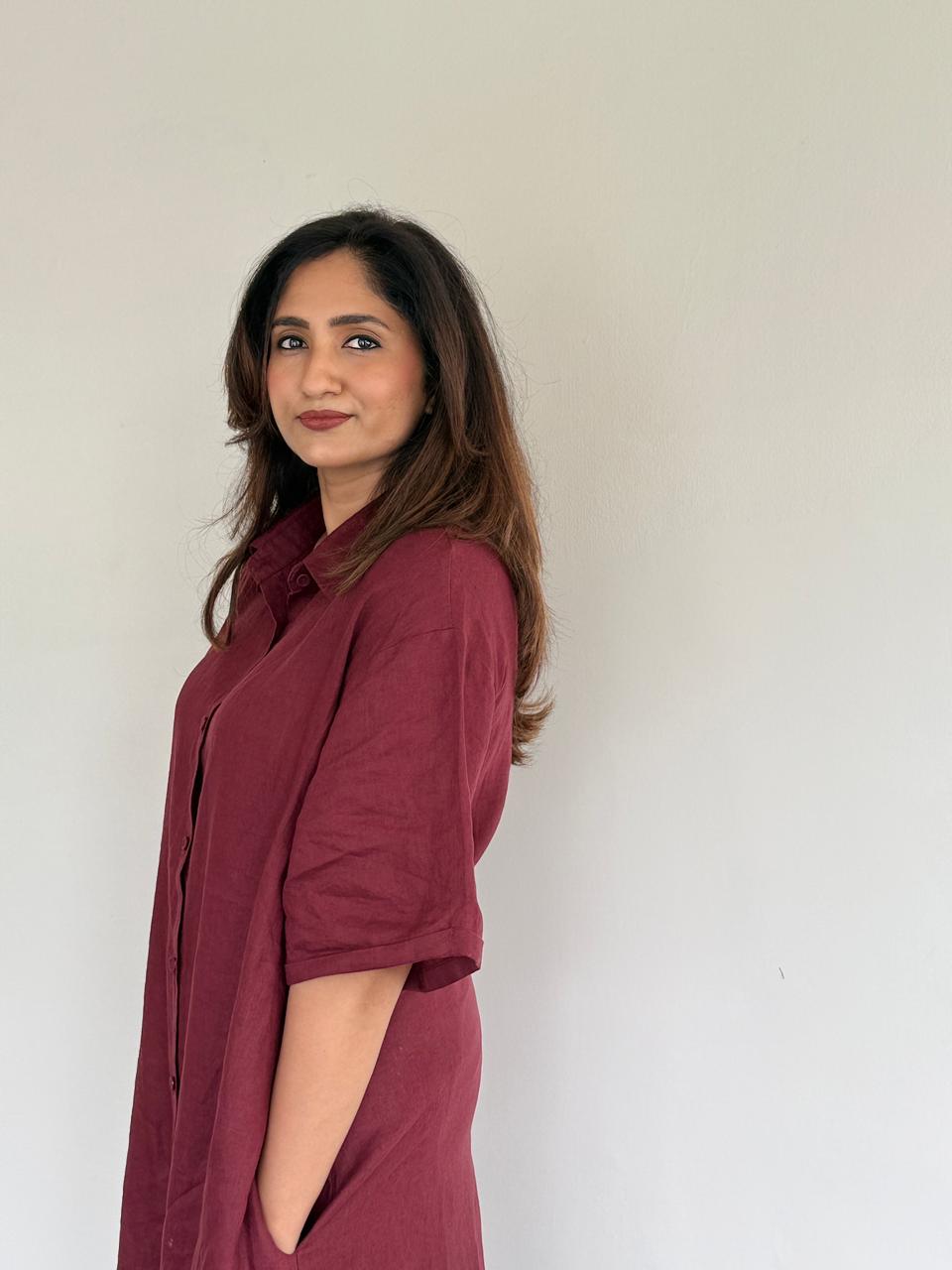 Maroon Muse Linen Shirt