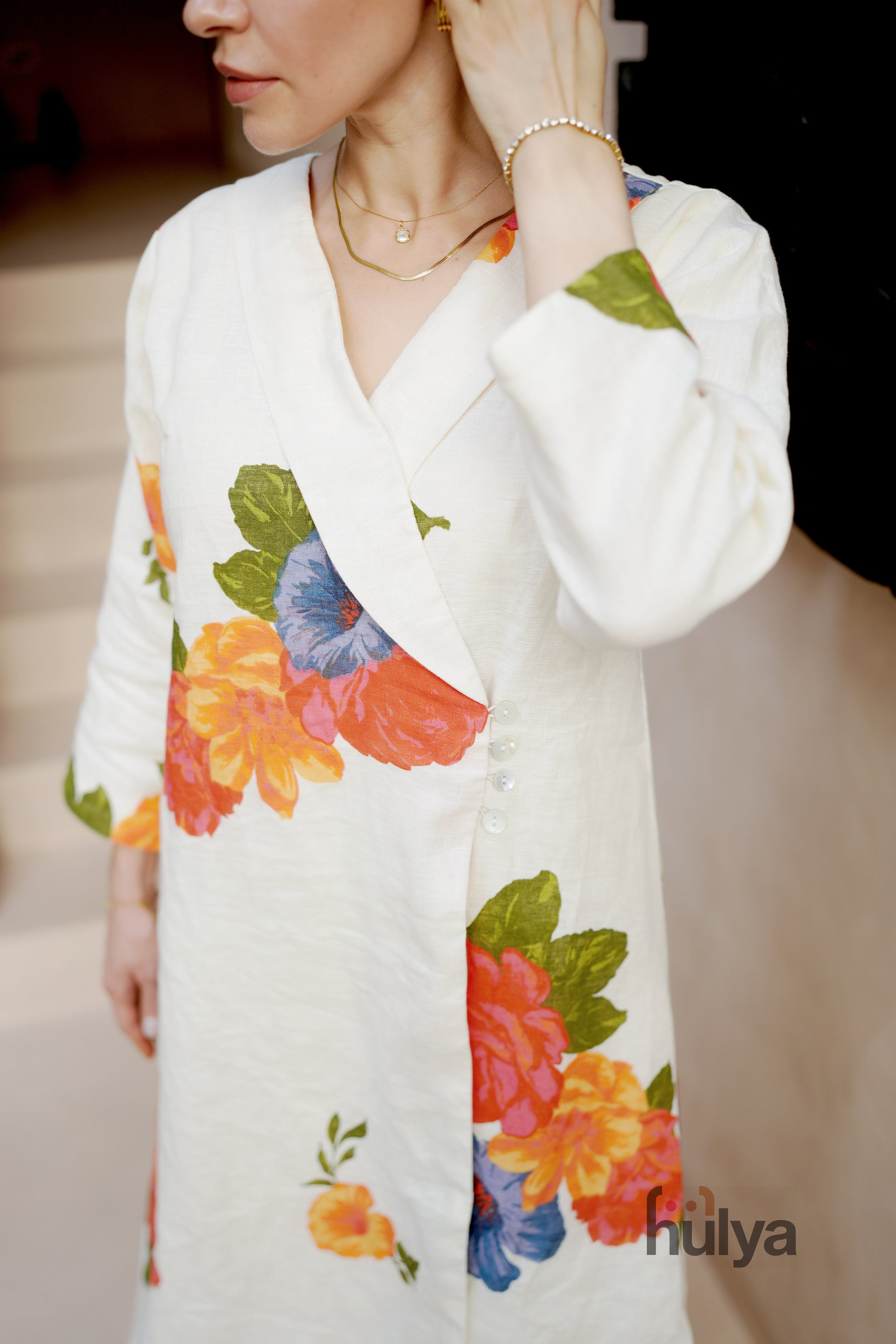 Crosette Artisan Linen Dress Hulya CozyStore Crosette Artisan Linen Dress Hulya CozyStore