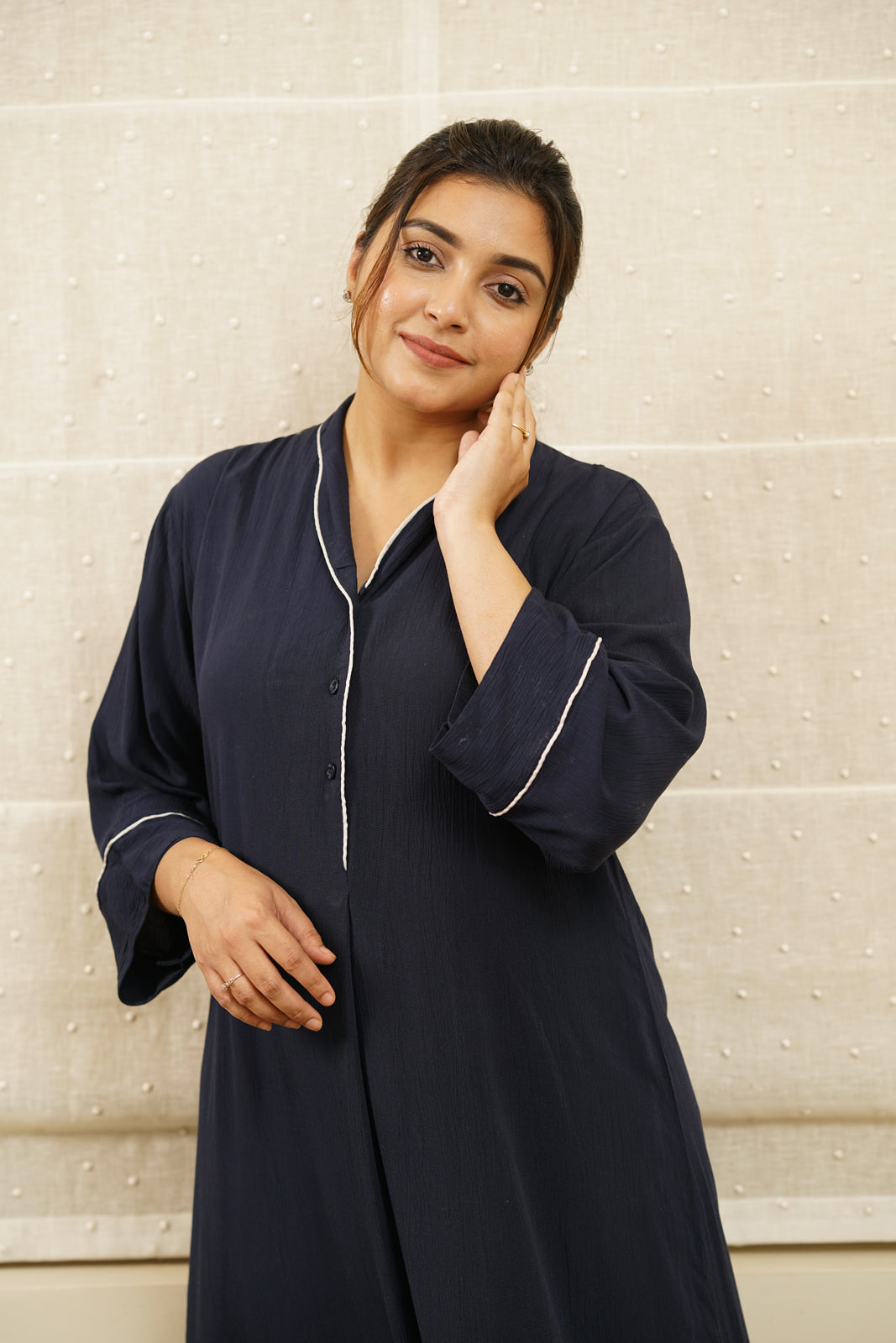 Cherrie Navy Blue Long PJ gown