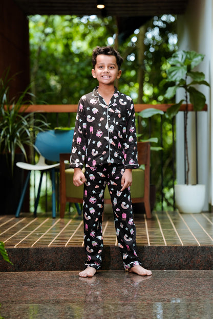 Magical Unicorn Dreams Black Pajama Set