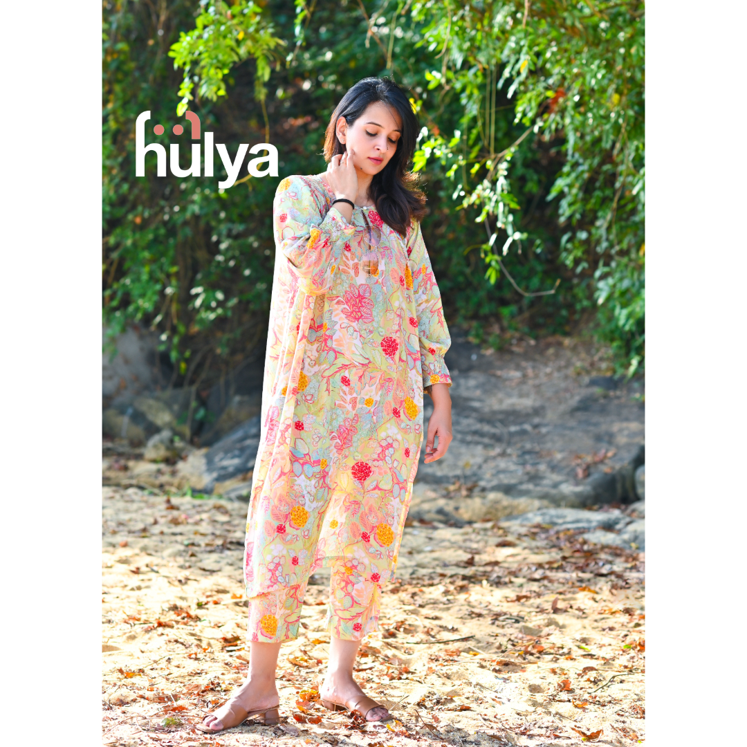 Darla Daily Coord For Women - Yellow Printed