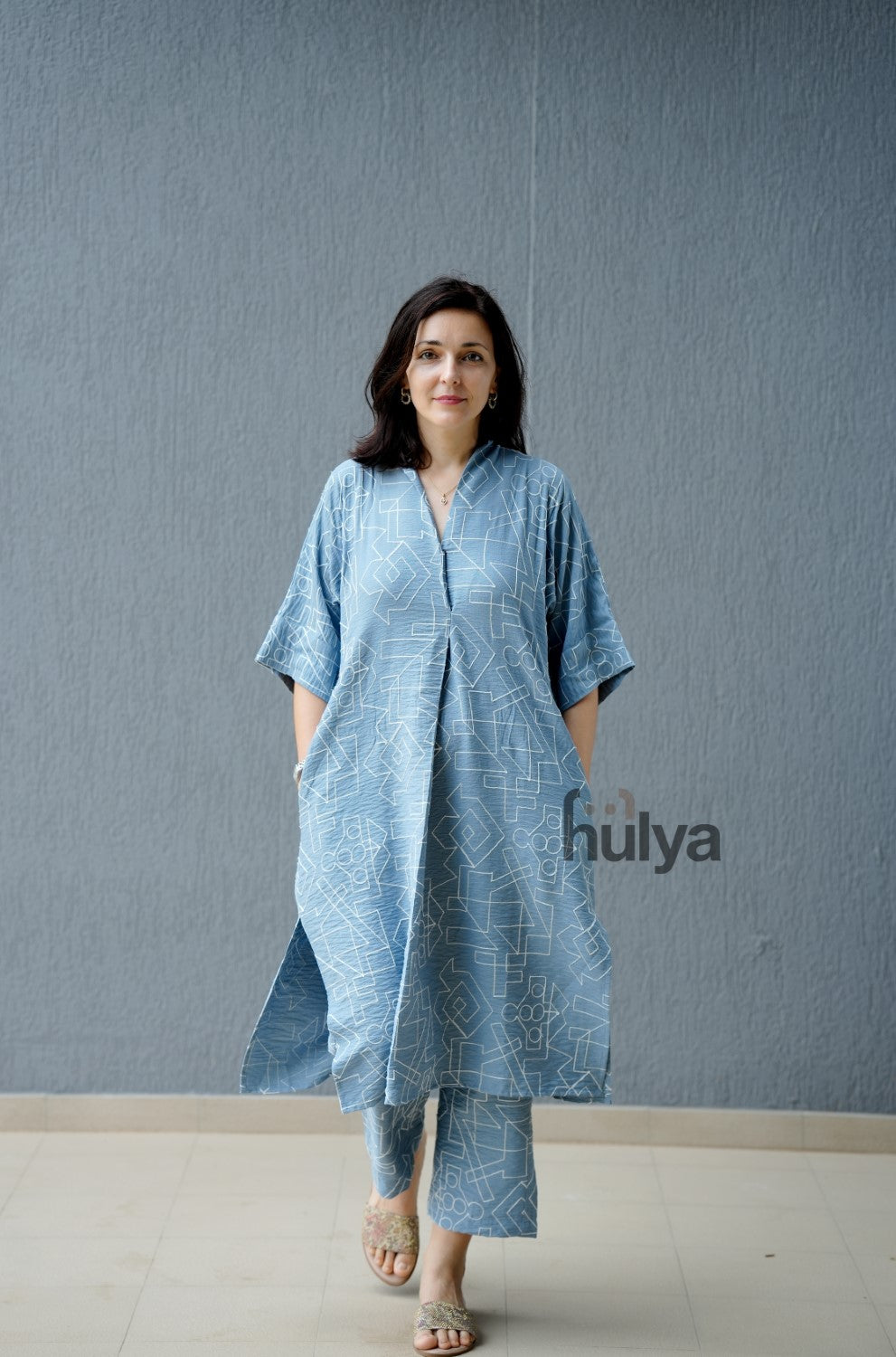 Oula_Wow Cotton Linen Coords - Sky Blue