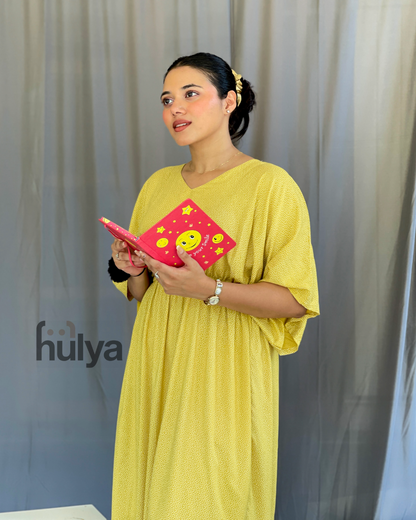 Yellow Polka Cozy Kaftan lounger_home wear