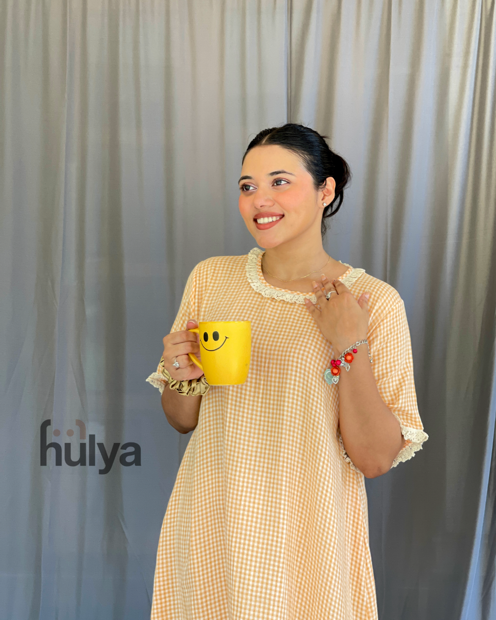 Korean inspired Cozy Gown_Petter Pan Collar Yellow Chinghaam