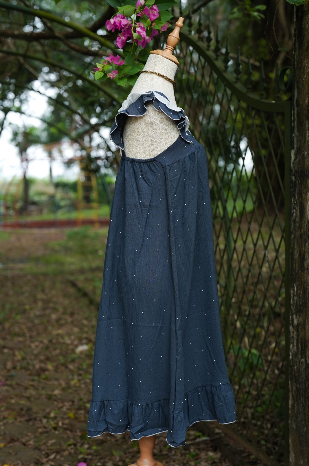 Luxe Navy Ruffle Night Dress