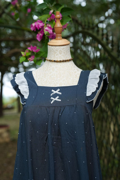 Luxe Navy Ruffle Night Dress